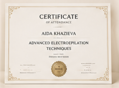 Сертификат Advanced Electroepilation Techniques, 2012