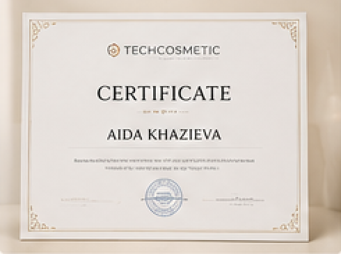 Сертификат тренера-эксперта TechCosmetic, 2015